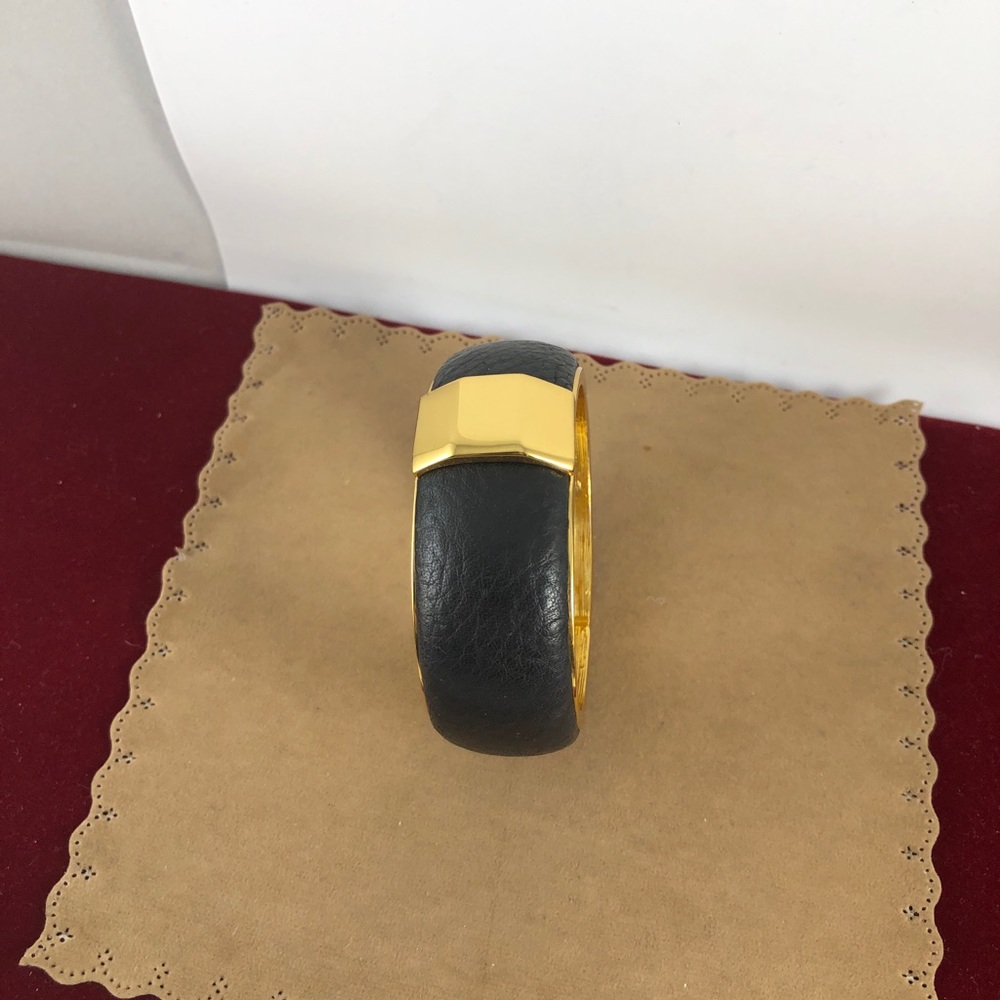 Vince Camuto Leather Covered Gold Tone Bangle - Picture 7 of 7